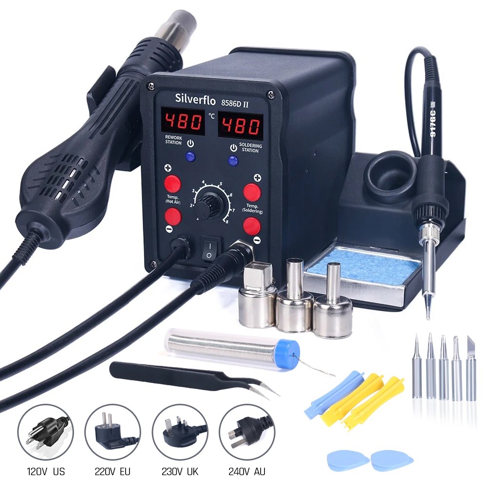 T12 Soldering Station Oled - Паяльная станция Silverflo 8586D 2 в